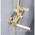 Brushed Gold Bathroom Square Head Shower Faucet